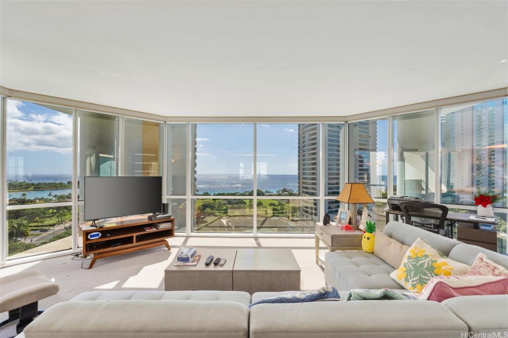 view from the living at a condo in Honolulu