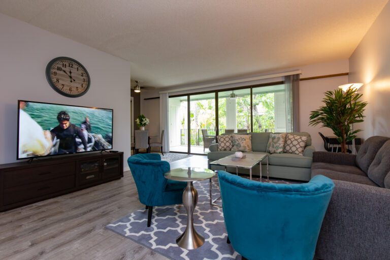 Living area at luxury Honolulu condo